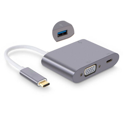 USB 3.1 Type C – HDMI 4K VGA adapter elosztó átalakító kábel Apple macbook pro air mini-hez Thunderbolt 3 porttal
