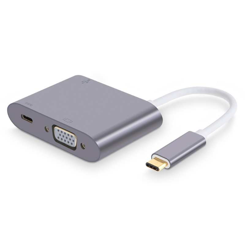 USB 3.1 Type C – HDMI 4K VGA adapter elosztó átalakító kábel Apple macbook pro air mini-hez Thunderbolt 3 porttal