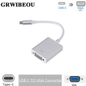 Grwibeou USB 3.1 į VGA adapteris Type C į moteriškas VGA adapterio laidas, skirtas naujam Macbook Surface Pro Hot Sales USB C Į VGA keitikliui