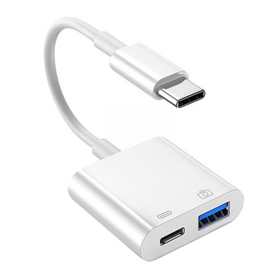 2 In 1 Type-c Otg Adapter 18w Dp Qc3.0 Fast Charge Cable Converter Type C To Usb3.0/usb C Charging Splitter