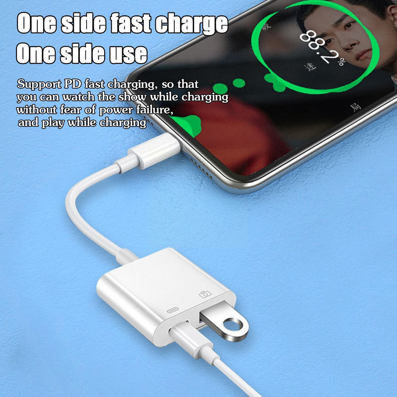 Μετατροπέας 2 σε 1 τύπου c Otg 18w Dp Qc3.0 Μετατροπέας καλωδίου γρήγορης φόρτισης Τύπου C σε Usb3.0/usb C Διαχωριστής φόρτισης