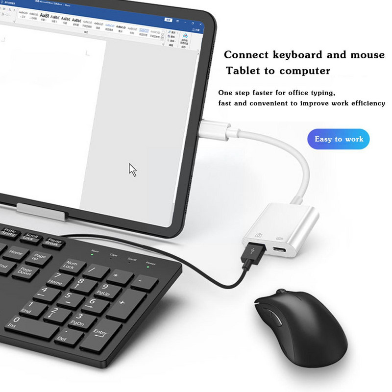 Μετατροπέας 2 σε 1 τύπου c Otg 18w Dp Qc3.0 Μετατροπέας καλωδίου γρήγορης φόρτισης Τύπου C σε Usb3.0/usb C Διαχωριστής φόρτισης