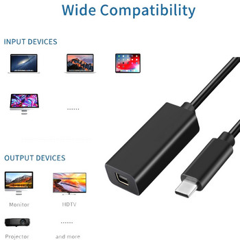 Καλώδιο προσαρμογέα USB C σε Mini DisplayPort Thunderbolt 3 USB 3.1 Type C σε Mini DP 4K60Hz για φορητό υπολογιστή Ipad Macbook Air Pro