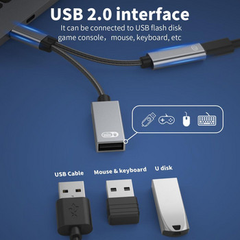 2 в 1 USB тип C кабел 60 W PD бързо зареждане OTG адаптер конвертор синхронизиране на данни многофункционален за лаптоп мобилен телефон таблет