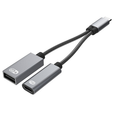 2-ühes USB-tüüpi C-kaabel 60 W PD-kiirlaadimine OTG-adapteriga muundur Andmete sünkroonimine Multifunktsionaalne sülearvuti mobiiltelefonide tahvelarvuti jaoks