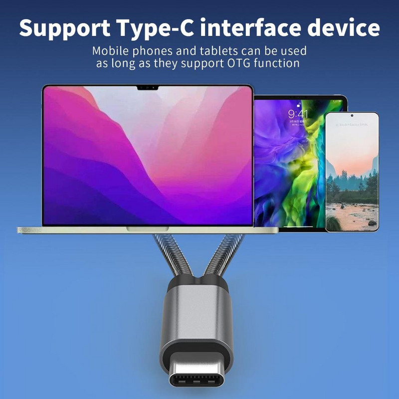 2 u 1 USB tip C kabel 60 W PD brzo punjenje OTG adapter pretvarač sinkronizacija podataka višenamjenski za prijenosno računalo mobilni telefon tablet