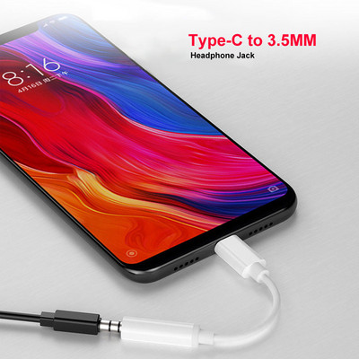 USB тип C към 3,5 mm Aux адаптерен кабел мъжки USB C към женски жак за слушалки Адаптер за кабелни слушалки Поддръжка OTG за Xiaomi Redmi