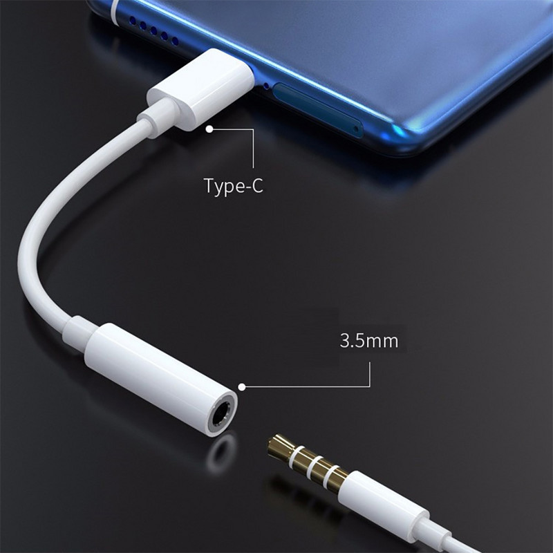 Cablu adaptor USB tip C la 3,5 mm Aux Masculin USB C la mufă femelă pentru căști Adaptor pentru căști cu fir Suport OTG pentru Xiaomi Redmi
