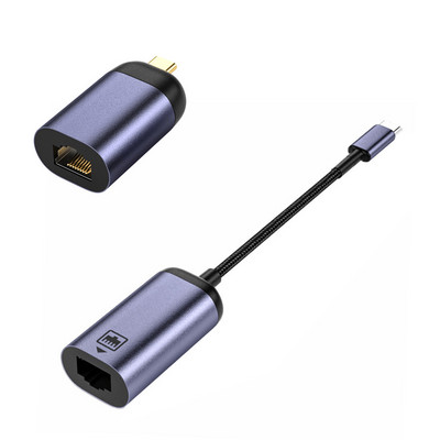 USB C Ethernet адаптерен кабел 1000Mbps без устройство Type-C към RJ45 мрежова карта Lan конектор за лаптоп, мобилен телефон, компютър