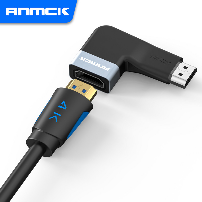 1080P HDMI kabelski razdjelnik 180 stupnjeva desno od muškog do ženskog pretvarača za prebacivanje za PS4 HDTV projektor Prijenosna računala Monitor HDMI adapter