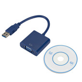 Adaptérový kábel USB 3.0 na VGA audio video pre Windows 7/8/10 PC 1080P