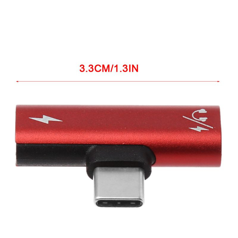 Conector tip C Adaptor de încărcare USB-C mascul la Convertor dublu tip C femelă pentru căști mufă audio pentru căști