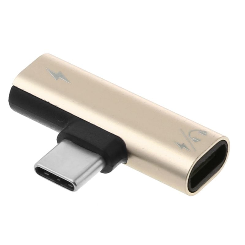 Conector tip C Adaptor de încărcare USB-C mascul la Convertor dublu tip C femelă pentru căști mufă audio pentru căști
