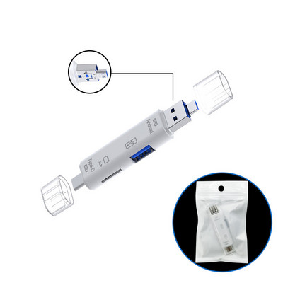 5 u 1 višenamjenski USB 2.0 tip C/Usb /Micro Usb/Tf/SD čitač memorijskih kartica OTG adapter za čitač kartica Dodaci za mobilne telefone