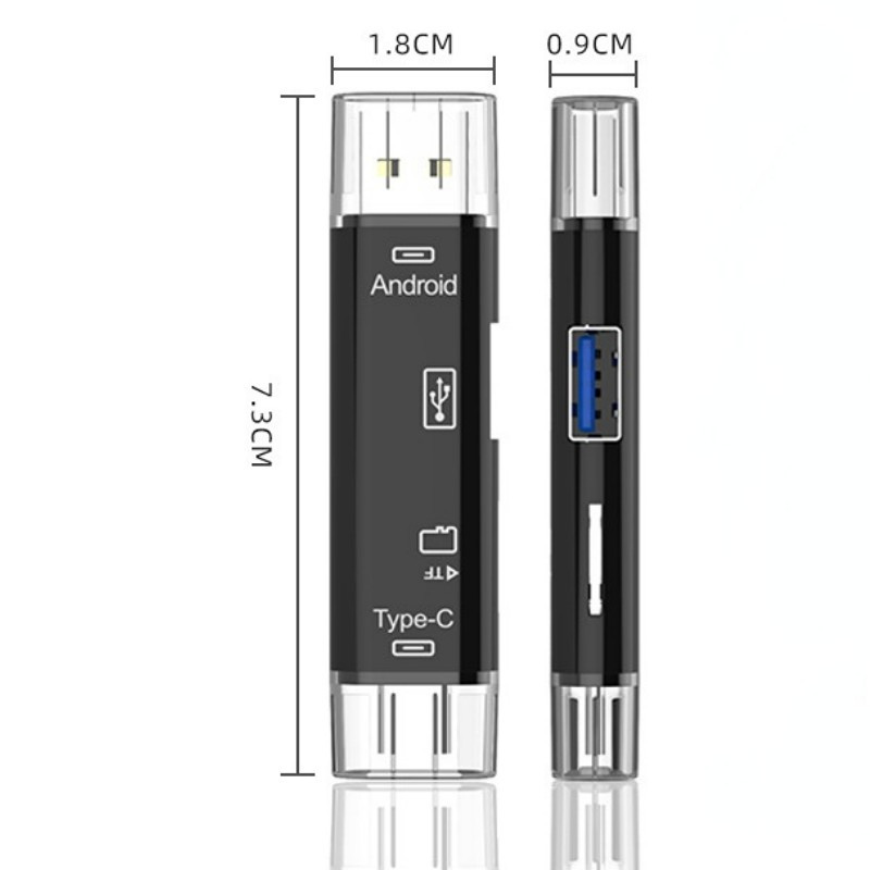 5 u 1 višenamjenski USB 2.0 tip C/Usb /Micro Usb/Tf/SD čitač memorijskih kartica OTG adapter za čitač kartica Dodaci za mobilne telefone