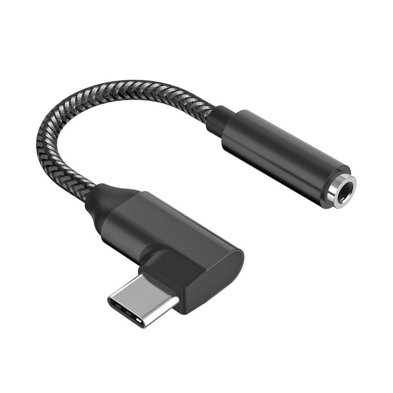 L-alakú Type-C – 3 5 mm-es audiokábel-adapter Fejlett DAC Intelligens Chip-támogató Vezetékes vezérlési funkció Rozsdamentes átalakító