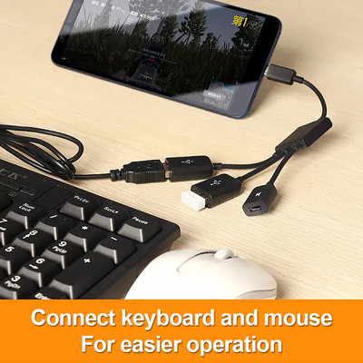 Pubg-hoz 3 az 1-ben Micro OTG USB port Játék egér Billentyűzet Adapter Kábel Tablet Fekete Kompatibilis Minden Tablet Mobiltelefon Androidhoz