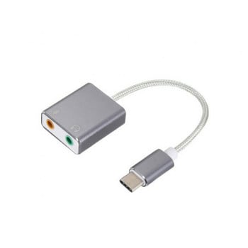 7.1 Εξωτερική κάρτα ήχου Usb τύπου C για Macbook Pro Air USB C 3,5 mm υποδοχή ήχου Προσαρμογέας μικροφώνου ακουστικών USB-C Κάρτα ήχου