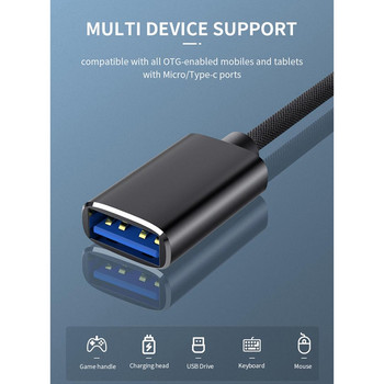 2 в 1 USB 3.0 OTG адаптерен кабел Type-C Micro-USB към USB 3.0 интерфейсен конвертор за кабелна линия за зареждане на мобилен телефон