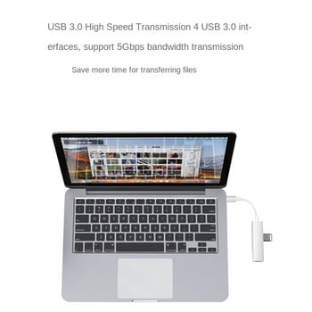 USB C HUB 3.0 3.1 Type C 4 порта мулти USB сплитер адаптер OTG за HUAWEI Xiaomi Lenovo Macbook PC компютър