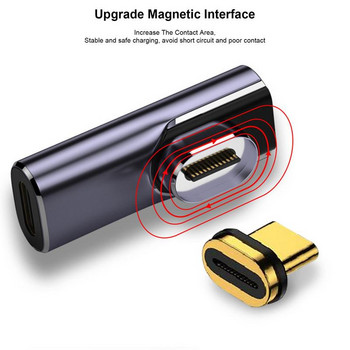 Магнитен USB C адаптер Тип C Конектор PD 100W Преобразувател за бързо зареждане 40Gbp/s данни за устройство тип C Телефон Таблет Лаптоп