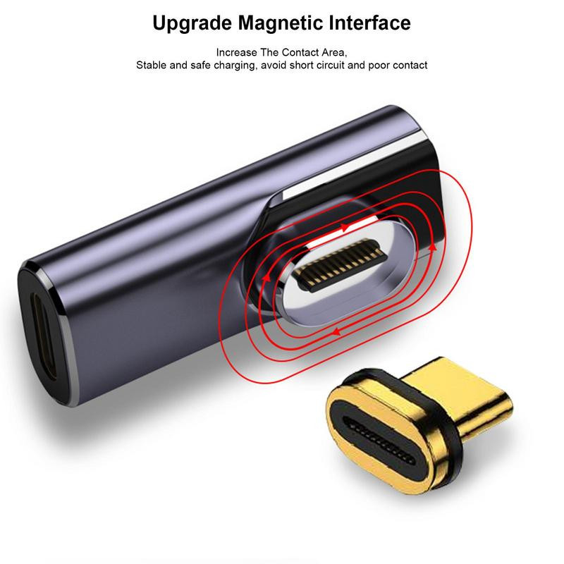 Mágneses USB C adapter C típusú csatlakozó PD 100 W gyorstöltő konverter 40 Gbp/s adat C típusú készülékhez telefon tábla laptop