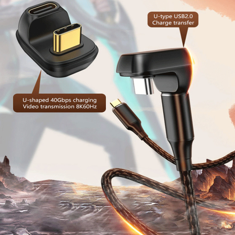 Mini USB4.0 40Gbps U-type 4.0 Type-c női-férfi 100W gyorstöltés konverter videokonverter 8K@60Hz USB Type-C adatadapter