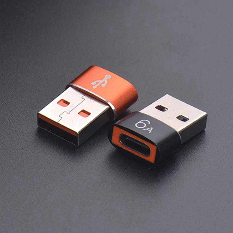 2Pcs 6A tip C na USB 3.0 OTG adapter USB C ženski na USB muški pretvarač za Macbook Samsung Xiaomi Huawei, srebrno siva