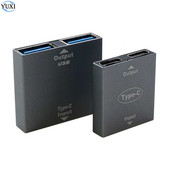 Σύνδεσμος επέκτασης προσαρμογέα μετατροπέα μετατροπέα θηλυκών διαιρέσεων YuXi Type-C σε διπλό USB 3.0 USB C Υποστηρίζει μόνο γρήγορη φόρτιση