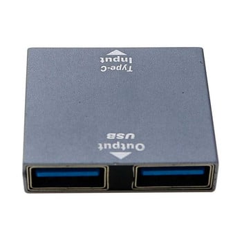 YuXi Type-C Female to Dual USB 3.0 USB C Female Splitter Convter Adapter Extension Connector Поддържа само бързо зареждане