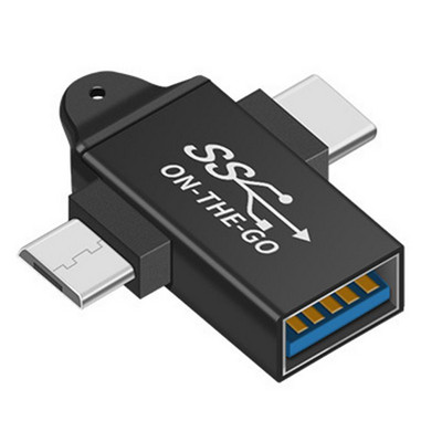 USB OTG adapteris 2 viename C tipo USB 3.0 MicroUSB OTG keitiklis didelės spartos perdavimo nešiojama jungtis, skirta telefono nešiojamam kompiuteriui Macbook