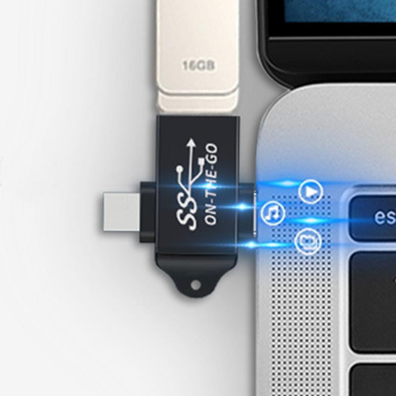 USB OTG adapteris 2 viename C tipo USB 3.0 MicroUSB OTG keitiklis didelės spartos perdavimo nešiojama jungtis, skirta telefono nešiojamam kompiuteriui Macbook