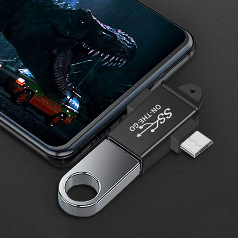 USB OTG adapteris 2 viename C tipo USB 3.0 MicroUSB OTG keitiklis didelės spartos perdavimo nešiojama jungtis, skirta telefono nešiojamam kompiuteriui Macbook