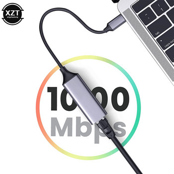 USB Ethernet адаптер 10/100Mbps мрежова карта Rj45 Type c USB C Lan за Macbook Windows Кабелен интернет кабел