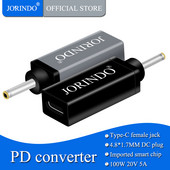 JORINDO Type-C ženski priključak na DC4.8*1.7MM muški utikač Pretvarač napajanja prijenosnog računala, USB-C na DC4817 Pretvarač za brzo punjenje