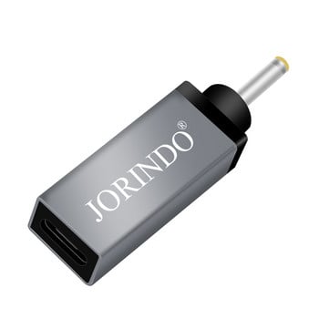 JORINDO Type-C женски жак към DC4.8*1.7MM мъжки щепсел Преобразувател на мощност за лаптоп, USB-C към DC4817 Преобразувател за бързо зареждане