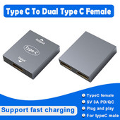 Divisor tipo USB C de , Adaptador tipo hembra a Dual tipo hembra, 1 en 2, solo admite carga