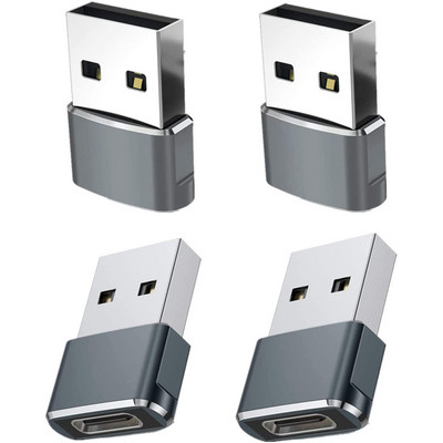 HOT-4 Pack USB C Female į USB Vyriškas adapteris, C tipo įkroviklio kabelio maitinimo keitiklis, skirtas iPhone 12 13 Pro Max, skirtas Samsung