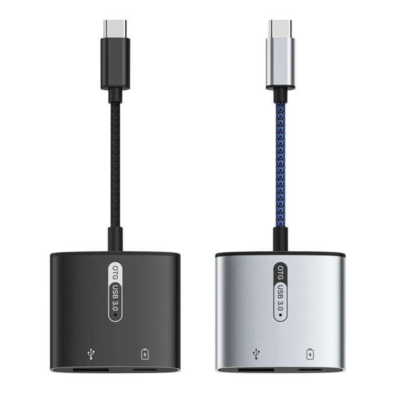 2 vienā Dual Type-C adapteris huawei Type-c tālruņa uzlādes lādētāja adapterim sadalītāja pārveidotājs PD 60W USB 3.0