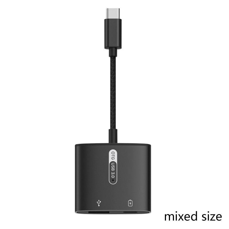 2 vienā Dual Type-C adapteris huawei Type-c tālruņa uzlādes lādētāja adapterim sadalītāja pārveidotājs PD 60W USB 3.0