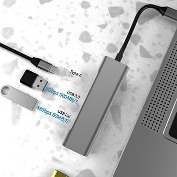 Разширителна докинг станция за кабелен хъб Анти-смущения Стабилен изход 4 в 1 Type-C към HDMI-съвместим USB PD докинг стойка за компютър