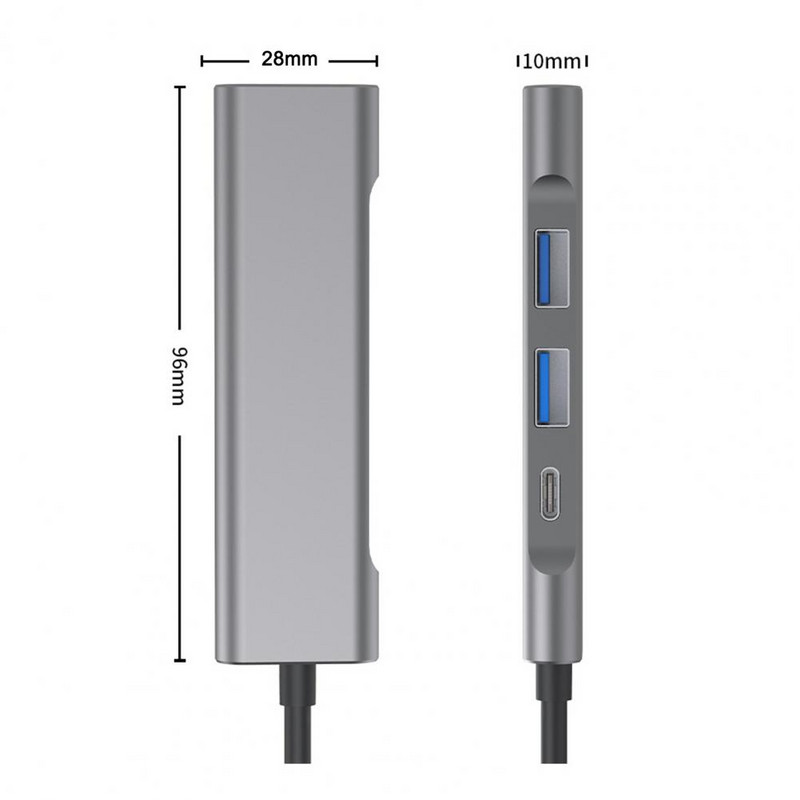 Cablu Hub Expansion Dock Anti-interferențe Ieșire stabilă 4 în 1 Type-C la HDMI compatibil USB PD Docking Stand pentru computer