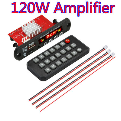 2 * 40 W võimendi Bluetooth 80 W bass MP3 mängija WAV dekoodri plaat 12 V auto FM raadio mooduli tugi äratuskell TF USB AUX salvestus