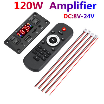 2 * 40 W võimendi Bluetooth 80 W bass MP3 mängija WAV dekoodri plaat 12 V auto FM raadio mooduli tugi äratuskell TF USB AUX salvestus