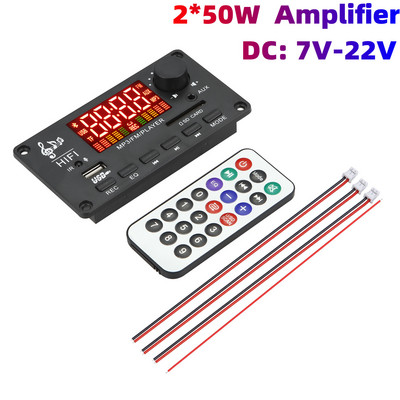 2 * 40 W võimendi Bluetooth 80 W bass MP3 mängija WAV dekoodri plaat 12 V auto FM raadio mooduli tugi äratuskell TF USB AUX salvestus