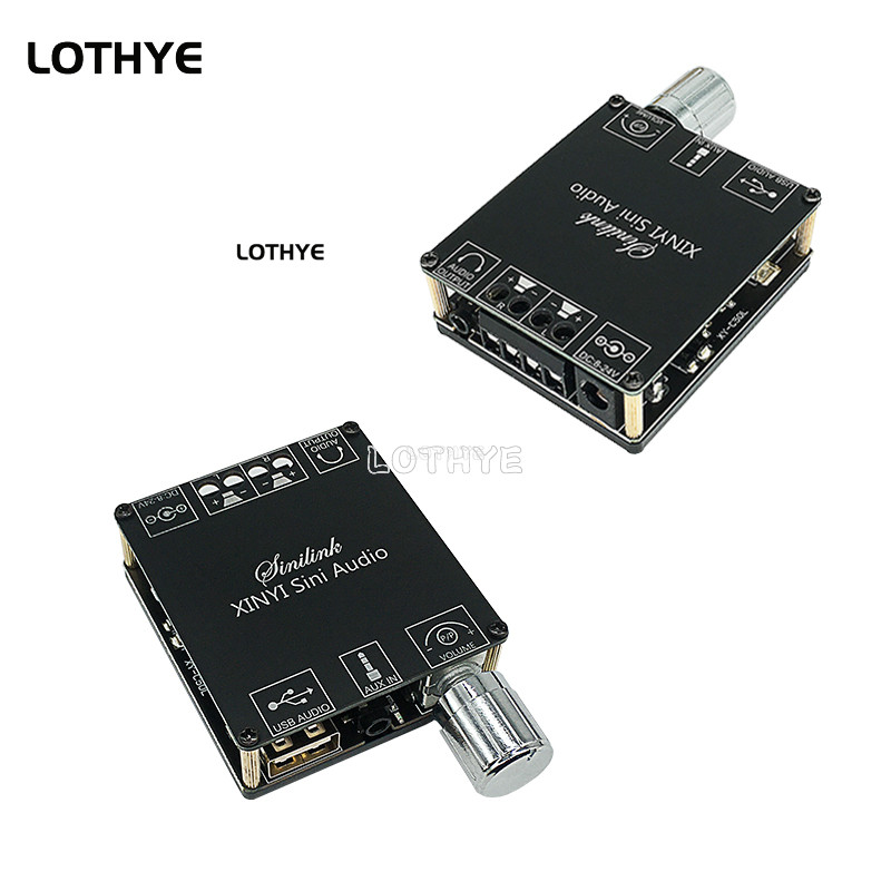 MINI 50Wx2 Bluetooth 5.0 Wireless Audio Digital Power stiprintuvas Stereo plokštė Bluetooth Amp Amplificador 3.5MM USB APP C50L