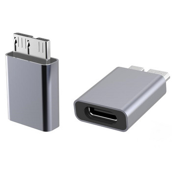 Тип C мъжки към микро-USB женски адаптерен конектор за Mac Свързване към кутия за преносим твърд диск
