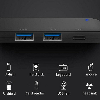 Φορητό USB-C 4K Hub Type-C σε USB 2.0 Adapter με 1 Male Port 4 Female Ports DQ-Drop