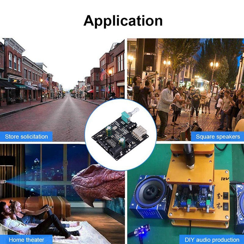 YX-C50L Bluetooth 5.0 ploča za pojačalo subwoofera, ploča za stereo pojačalo zvuka velike snage, 2X50W bas pojačalo