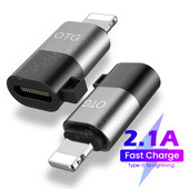 Adaptor USB tip C la 8-pini OTG pentru iPhone 14 13 12 11 Pro Max XR 2A Convertor cablu de date de încărcare rapidă pentru căști U Disk